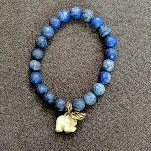 Blue Stone Elephant Bracelet